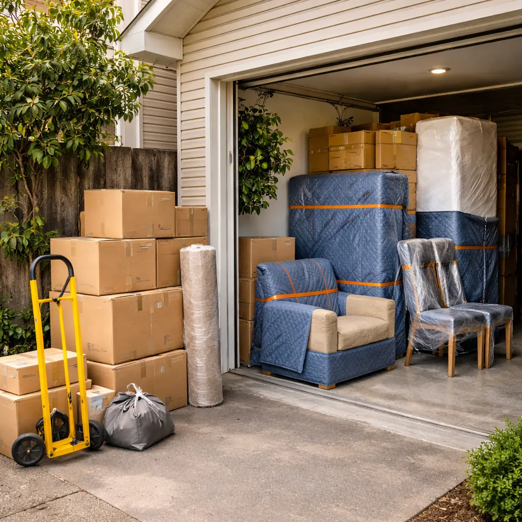 Storage and access planning for a Tasmania household move with wrapped furniture and packed cartons