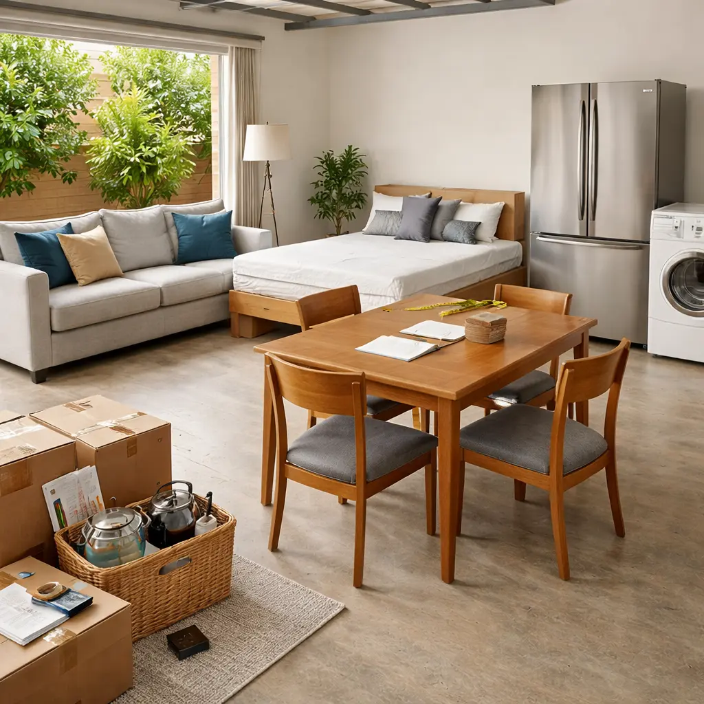 Choosing furniture for a Tasmania move with practical decisions about sofas, tables, beds, and white goods
