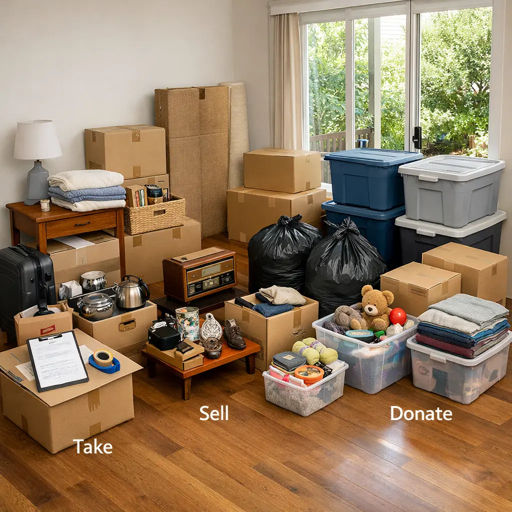 Decluttering before a Canberra to Launceston move with downsizing, storage, and furniture transport planning advice