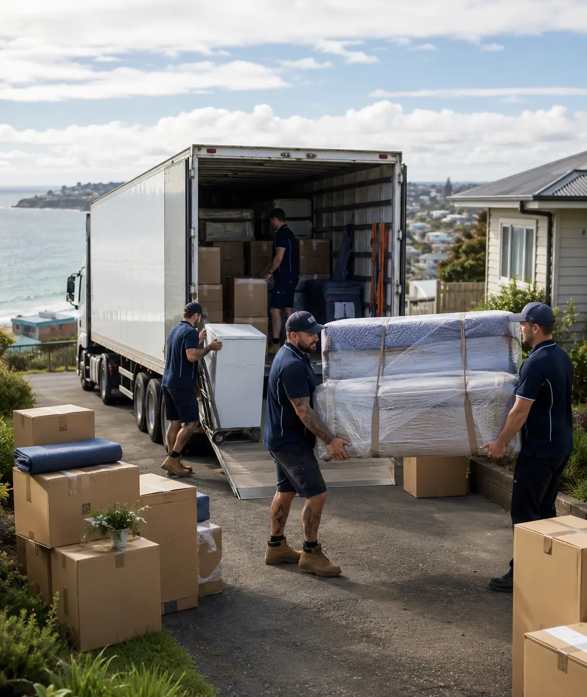 Adelaide to Burnie furniture transport with household goods appliances cartons and protected furniture ready for interstate moving
