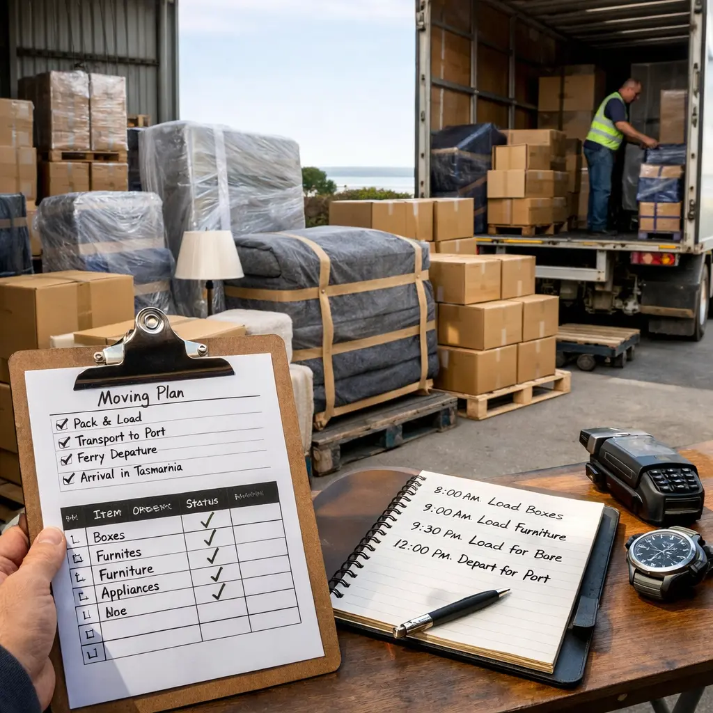 Bass Strait timing and transport planning for Canberra to Launceston furniture removals and Tasmania relocations
