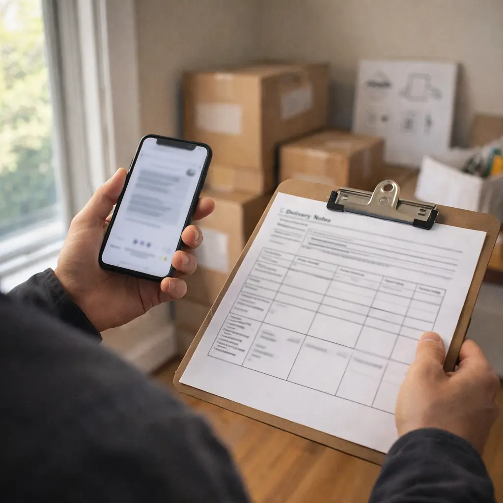 Transit update communication for interstate removalist delivery coordination from Tasmania