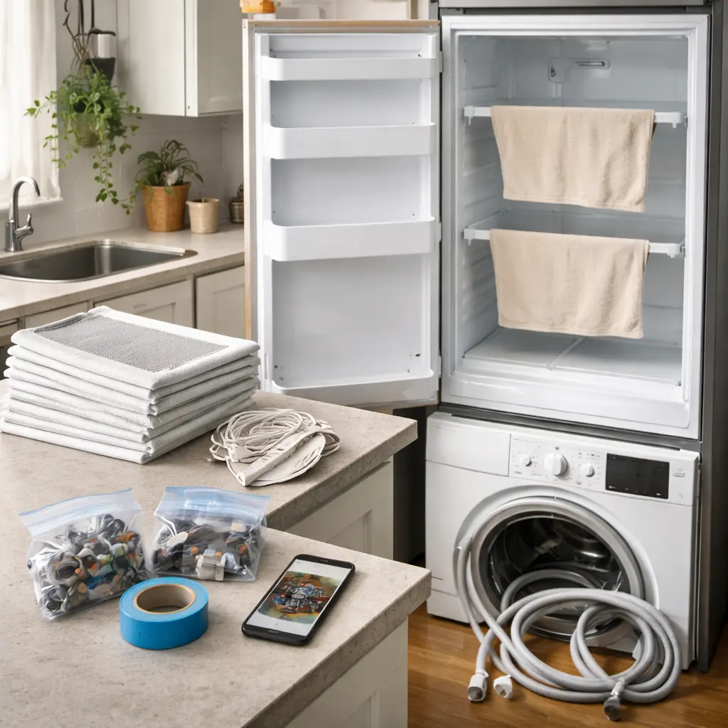 Preparing whitegoods and electronics before movers arrive to keep pickup running smoothly
