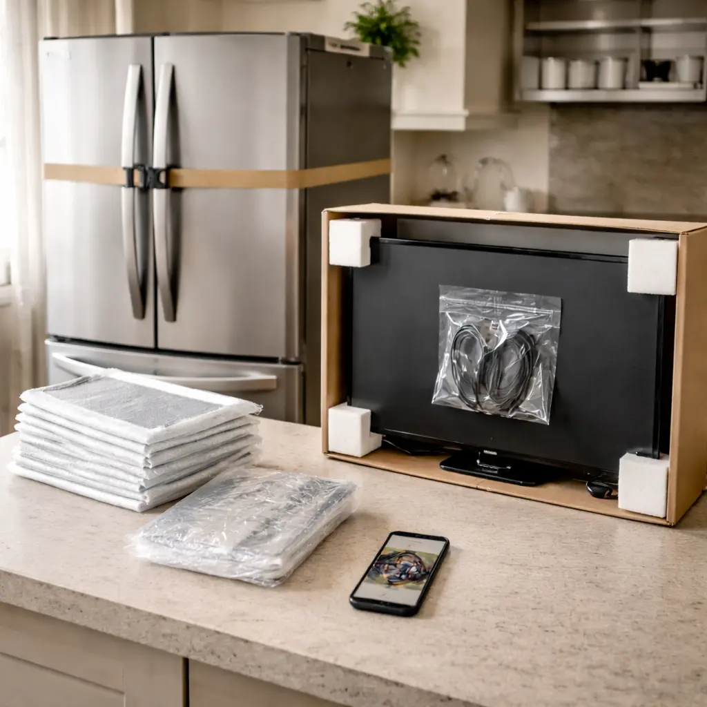 Whitegoods and electronics prepared for safe transport rules on long-distance moves from Tasmania